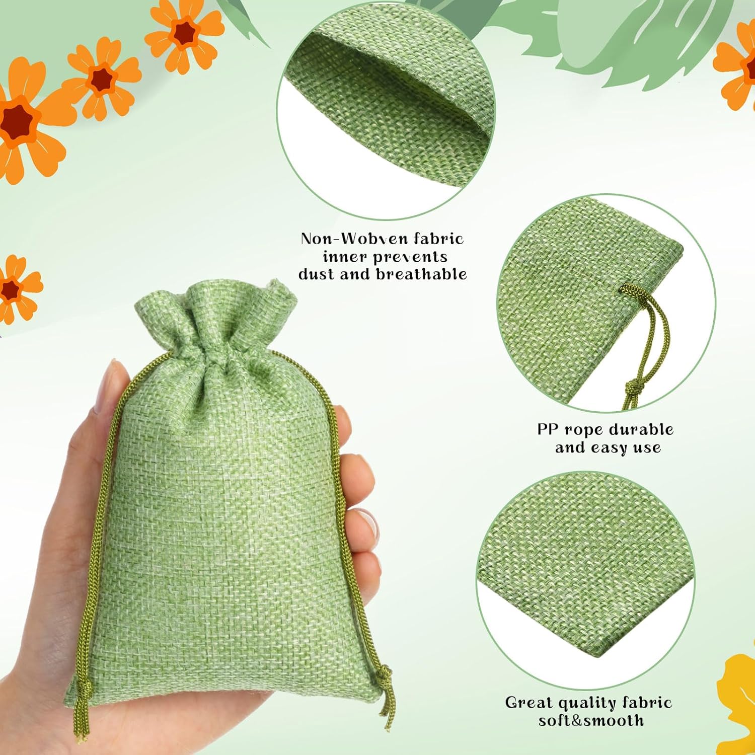 Sweetude 30 Pcs Easter Burlap Gifts Bags with Drawstring 4x6 Inch Small Pastel Party Favor Bag Bulk Colorful Goodies Candy Treat Gifts Wrapping for Wedding Baby Shower Birthday Party Supplies - Image 3