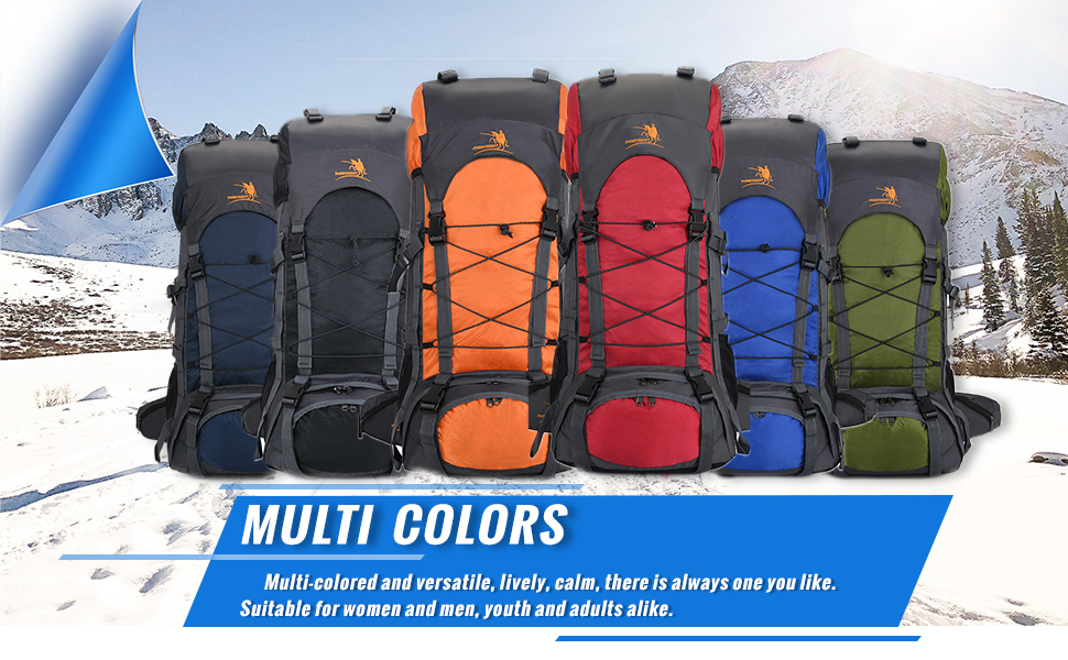 Bseash 60L Internal Frame Waterproof Hiking Camping Backpack