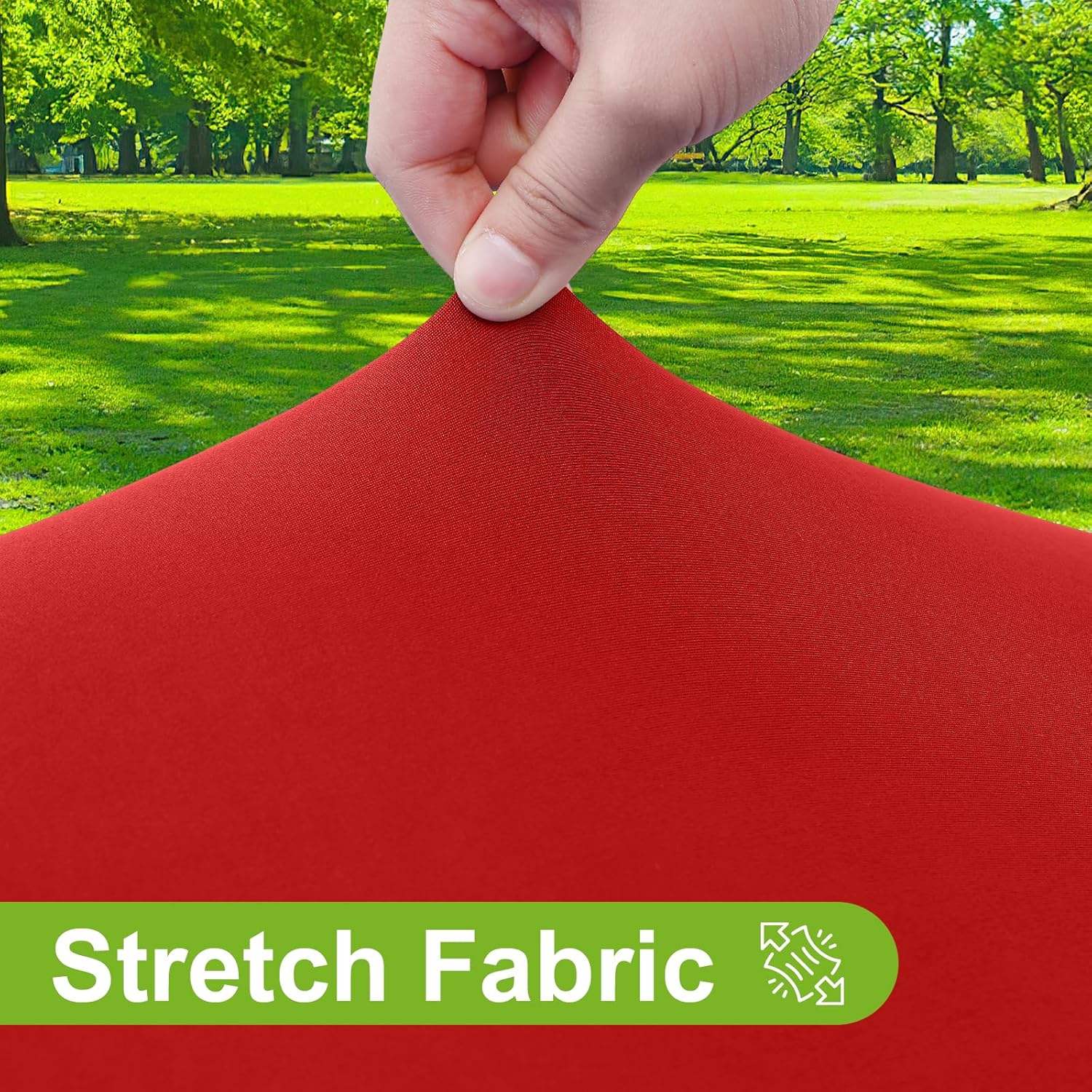 Smiry Round Spandex Tablecloth, Elastic Fitted Washable Tablecloths for 45"-56" Tables, Waterpoof Stretch Picnic Table Cover for Dining, Indoor and Outdoor, Red For Up to 45"-56" Round Red