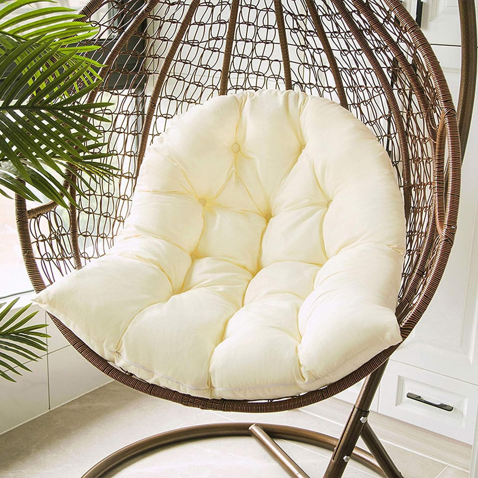 Cuscino impermeabile per sedia sospesa, lavabile, in rattan, per interni ed esterni, comodo cuscino di ricambio per sedie a dondolo