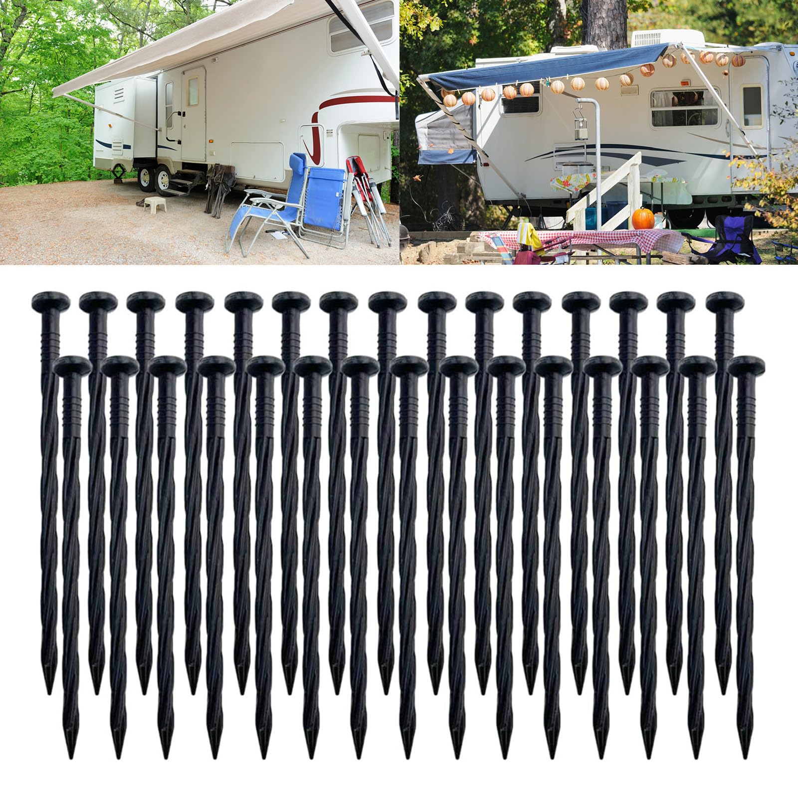 30Pcs Outdoor Ground Stakes Campings Nails Peg Tent Stakes Landscape Edgings Stakes Nails Canopies Stakes
