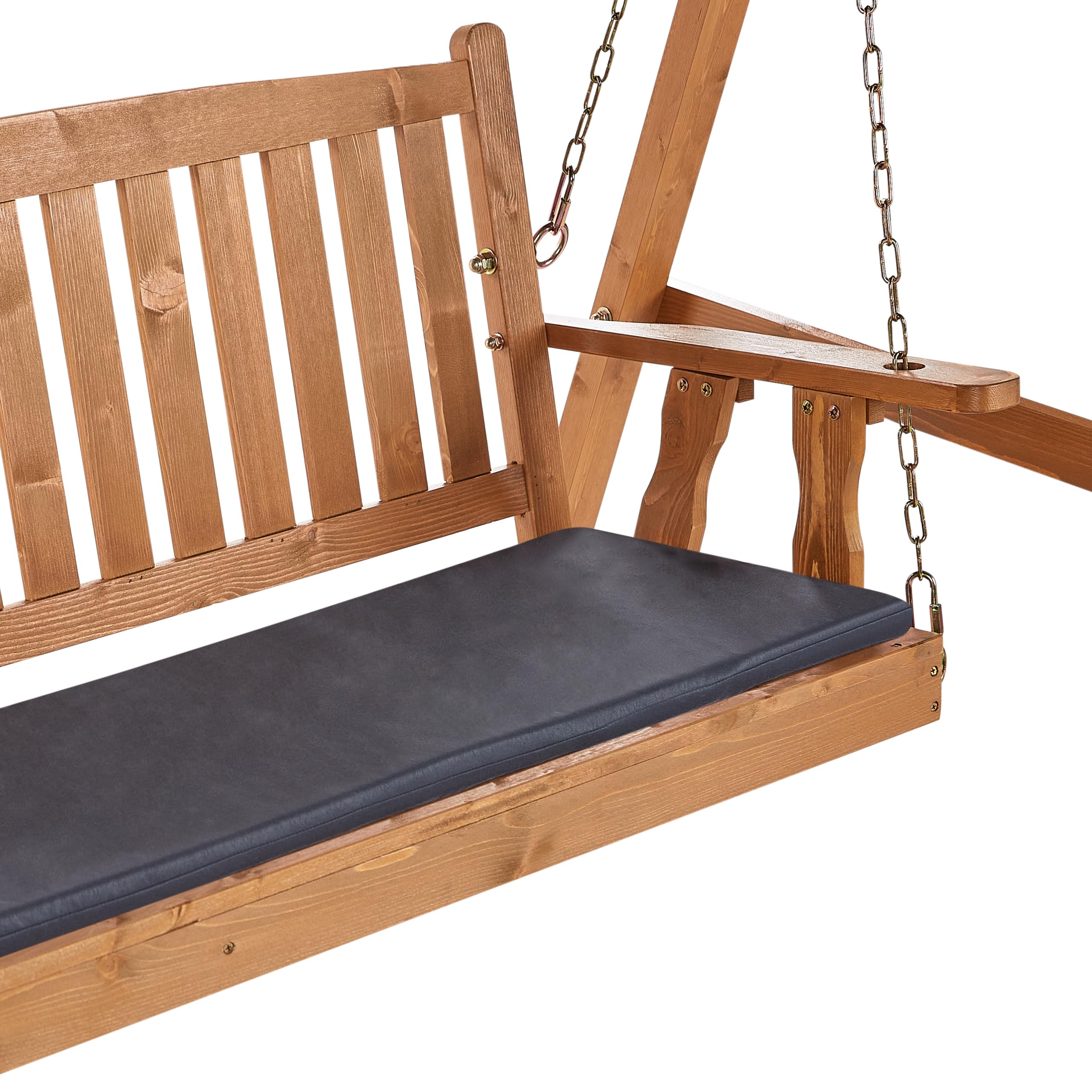 Balancelle d'Extérieur Moderne en Bois d'Epicéa avec Auvent Gris Foncé Fibbialla