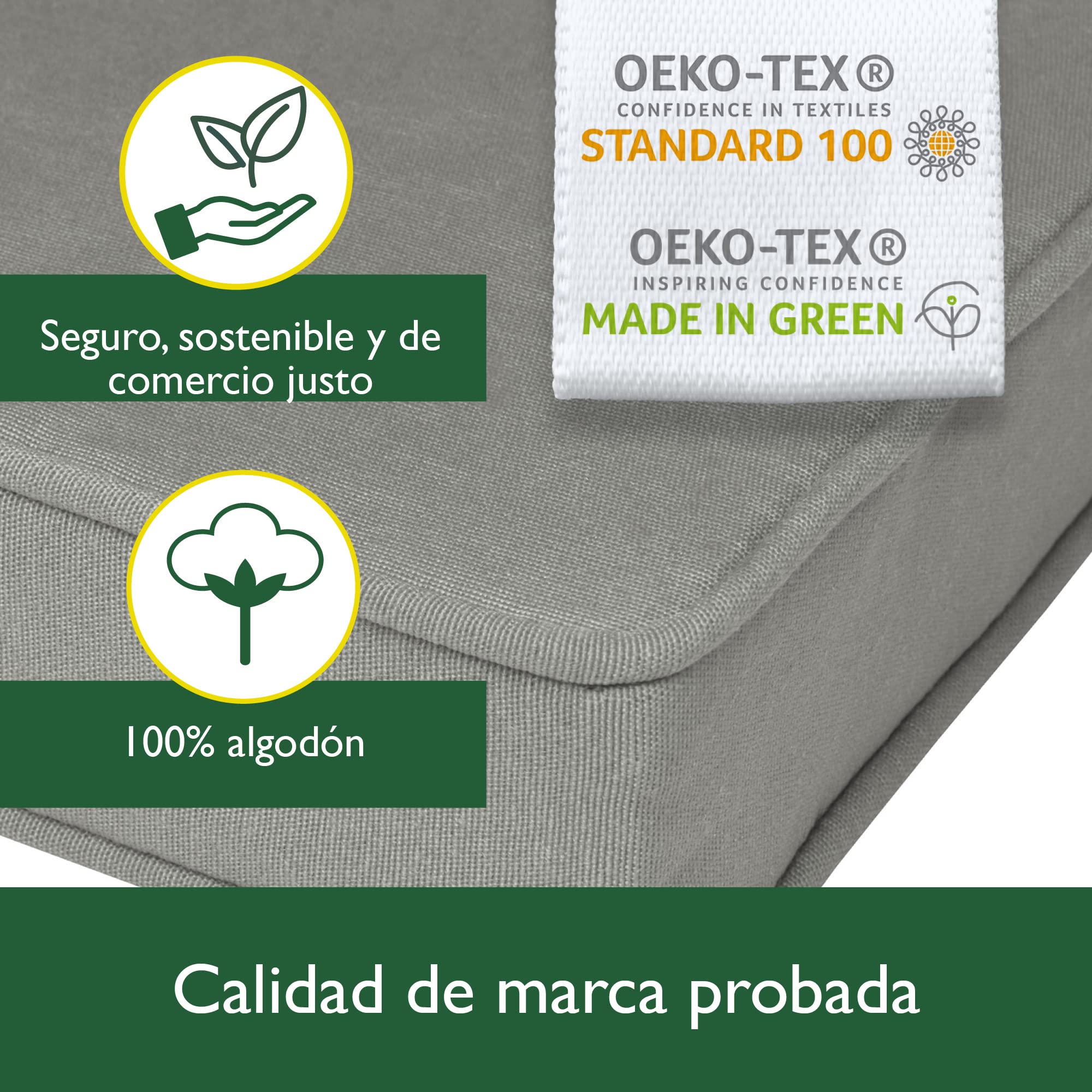 Beautissu Loft HS Set 2 Cojines colchoneta para Bancos Columpio Hollywood 180x50 Gris Claro Asiento y Respaldo 3 plazas