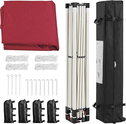 Miniatura 8 de Yaheetech Tienda de campaña desplegable de 10 x 10 pies con ventilación, tienda de campaña fácil de instalar, toldo instantáneo con bolsa con