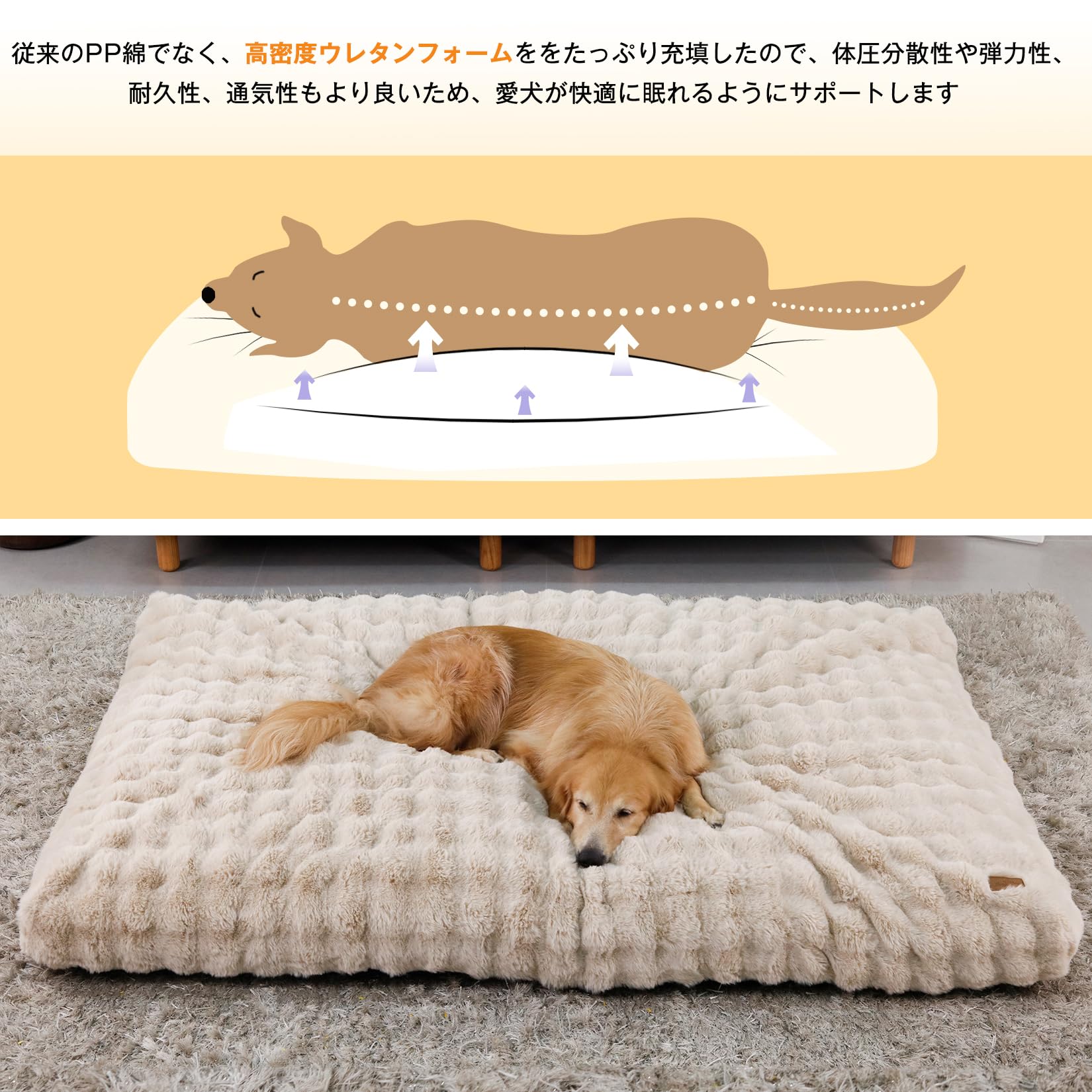 Amazon | BingoPaw 犬用ベッド 大型犬 中型犬 快適 耐久性 通気性 防水