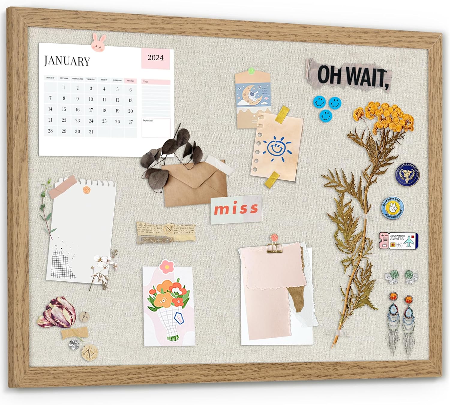 Product image of AKTOP Cork Bulletin Board with Linen 18" X 24", Large Framed Corkboard for Wall, Hanging Pin Board for Home Office Decor, Cute Vision Board with Pushpins (Carbonized Black)