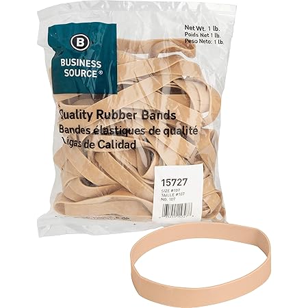 Business Source Size 107 Rubber Bands - 1 lb. Bag (15727), 40 Count , Crepe