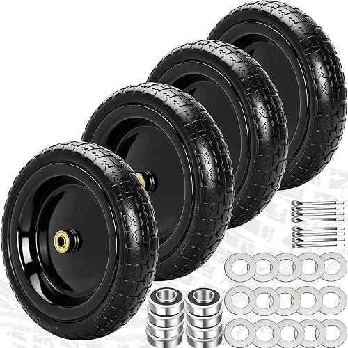 13" Flat Free Wheels Replacement for GOR Garden Cart Tires