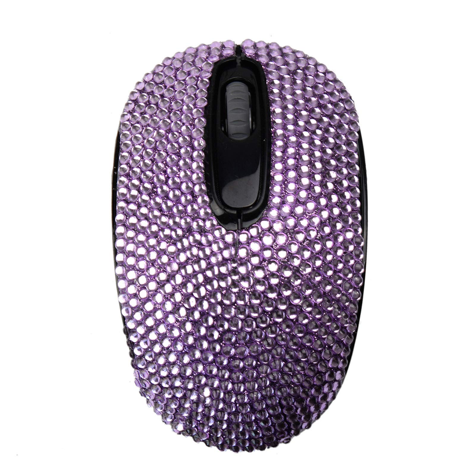 SA@ Bling Purple Crystal Rhinestone 2.4G Wireless Computer Mouse Mice for Laptop Notebook PC Gifts for The Office