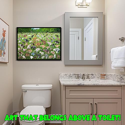 Miniatura 13 de Funwares Rompecabezas original de 101 cachorros, rompecabezas de 1000 piezas para perros, divertido regalo para amantes de los perros, elefante