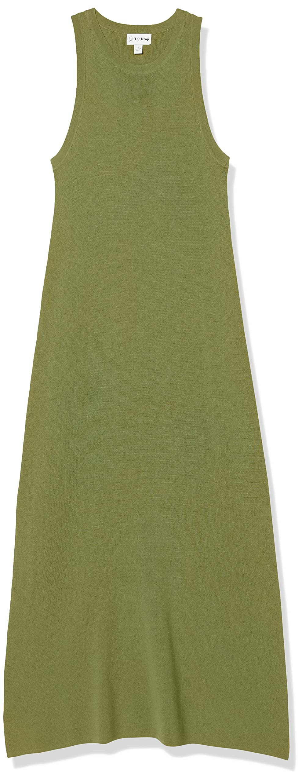 The Drop Women's Gabriela High Neck Cut-in A-line Side-Slit Maxi Sweater Dress
