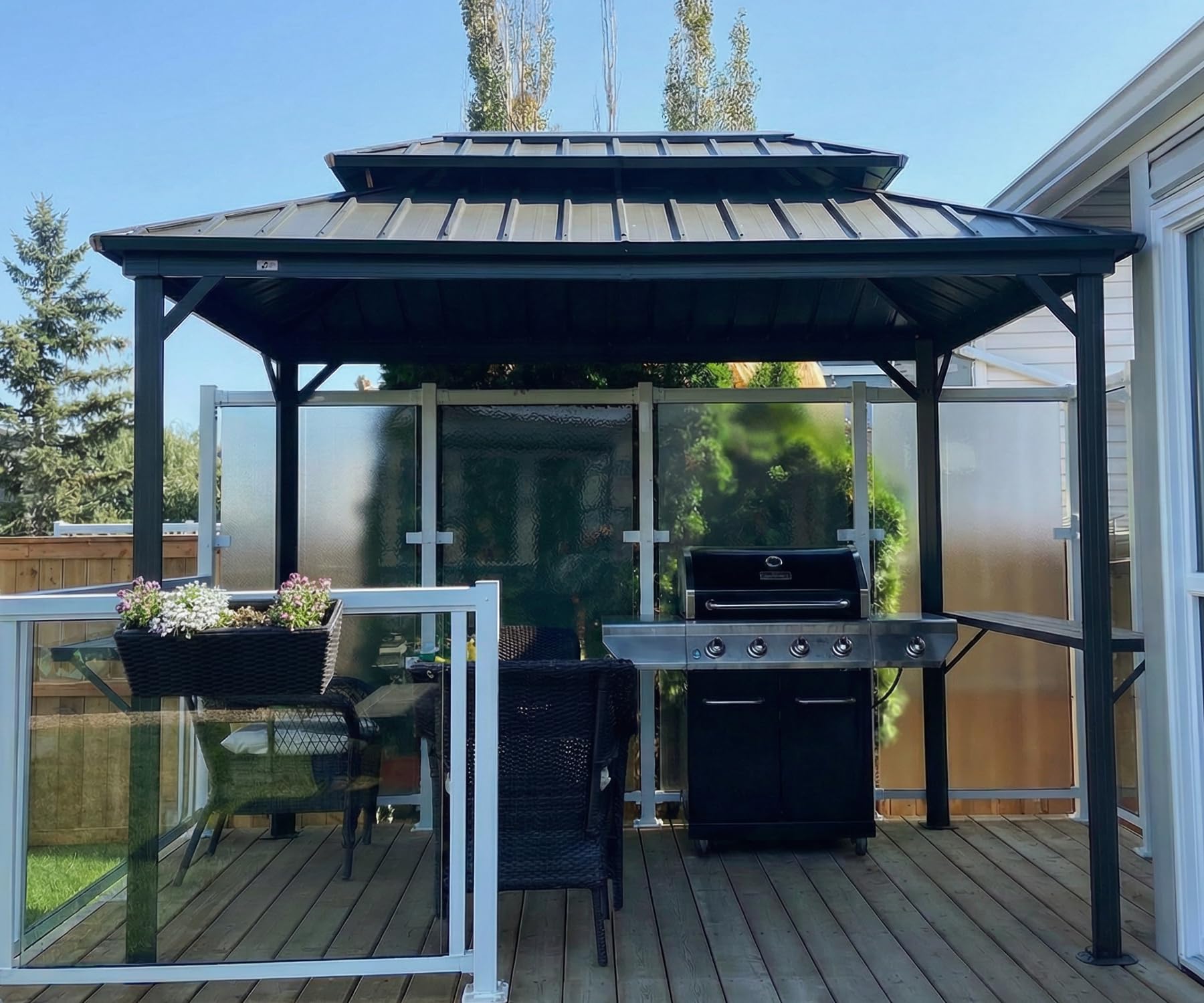 PURPLE LEAF 6.5x10 Hardtop Grill Gazebo