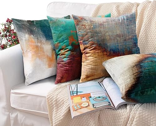 Miniatura 6 de Britimes - Juego de 4 fundas de almohada decorativas de 18 x 18, para sofá, sillón, decoración del hogar