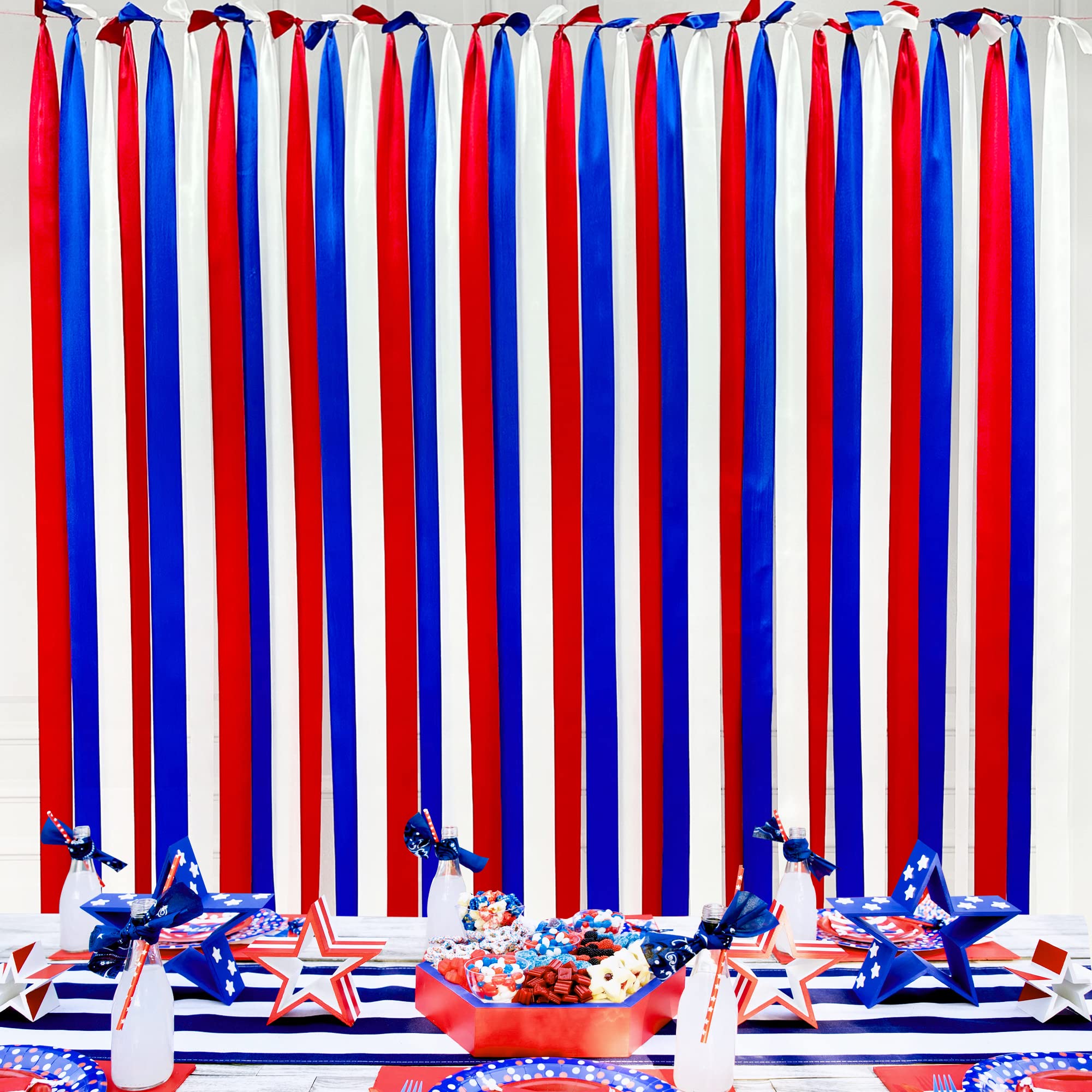 Ruban Tricolore Satin Français 60m X 10mm - Bleu Blanc Rouge - Pour Décoration, Mariage, Emballage Cadeaux