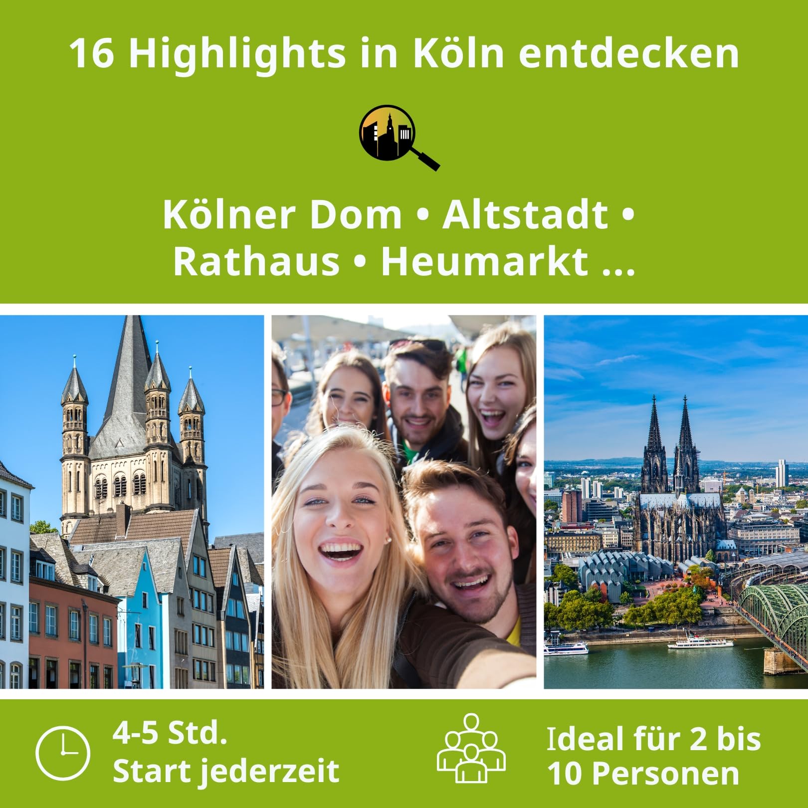Stadtspiel Schnitzeljagd Köln Altstadt - Entdeckertour | Stadtrallye durch die Kölner Altstadt – ideales Erlebnisgeschenk für Touristen & Einheimische, perfekt für Teamevents