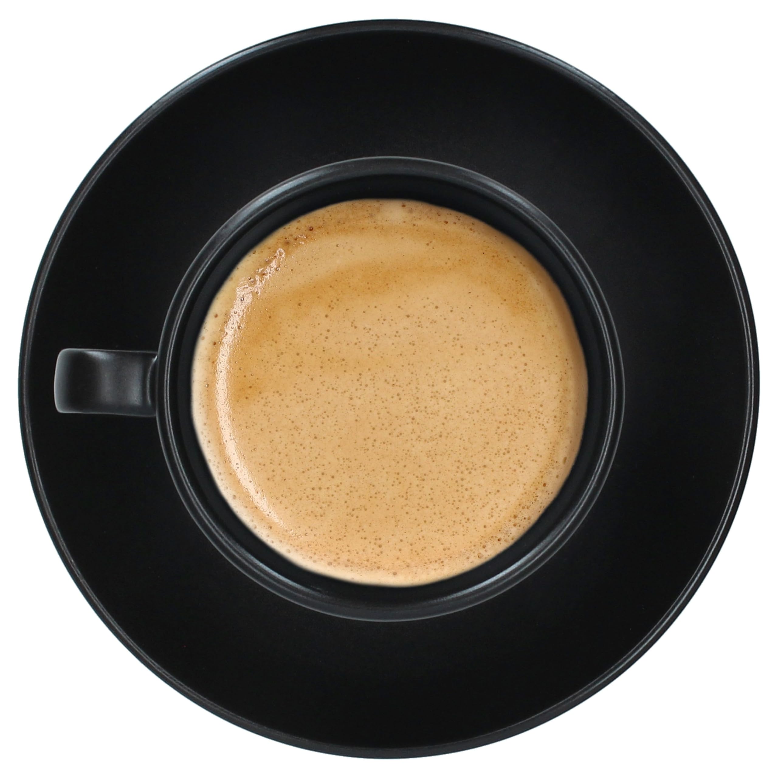 MamboCat Panther Kaffeetassen mit Untertassen schwarz für 6 Personen I Mattes Steingut-Set für Frühstück & Kaffee I Je 6X Teetassen 160ml & Untertassen I schickes Geschirr für Zuhause