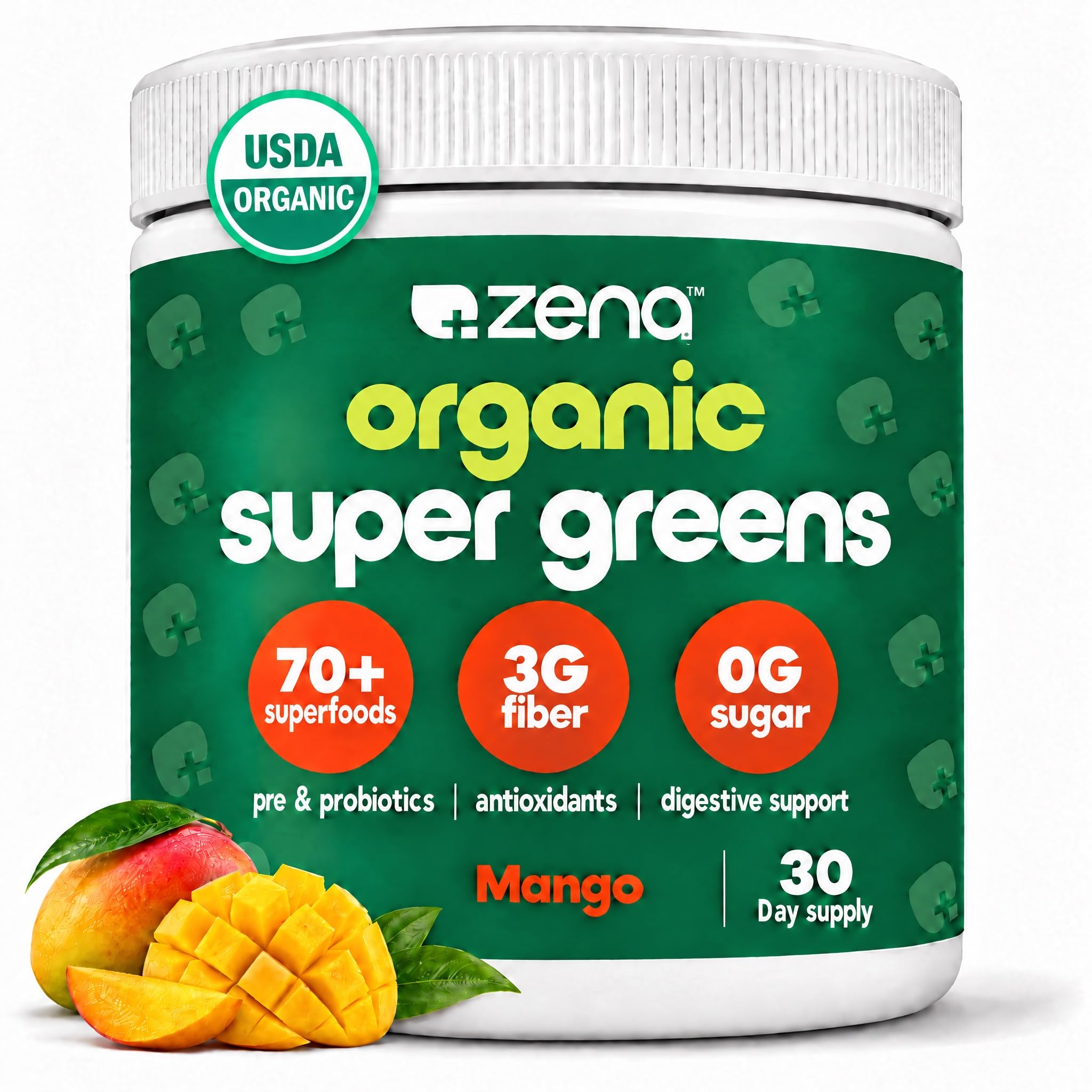 Zena Nutrition Organic Super Greens Powder, Mixed Berry, 30 Packets — Amazon image 9