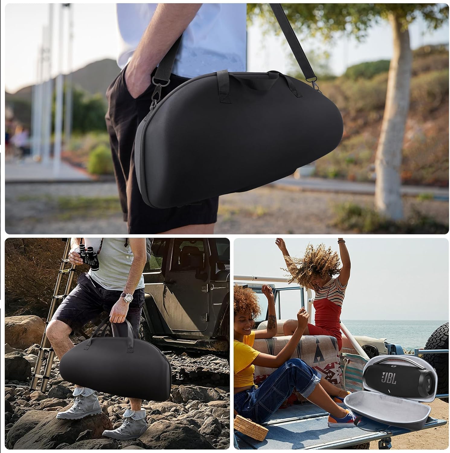 co2CREA Hard Travel case Replacement for Boombox 3 Boombox 2 Waterproof Portable Bluetooth Speaker (Black + Inside Grey Case) - Image 8