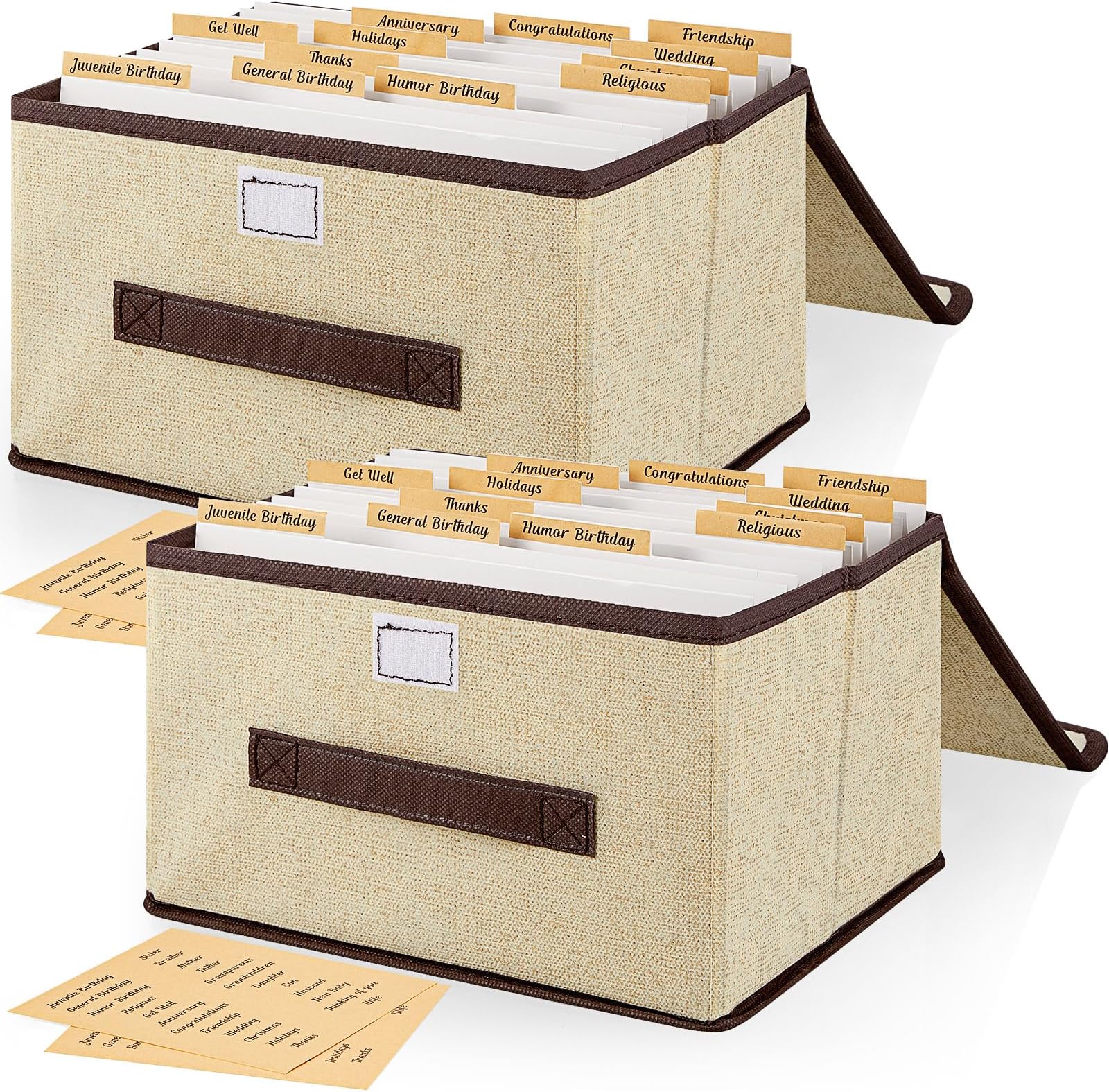 Zhanmai 2 Pcs Greeting Card Organizer Greeting Card Storage Box Card Organizer Box