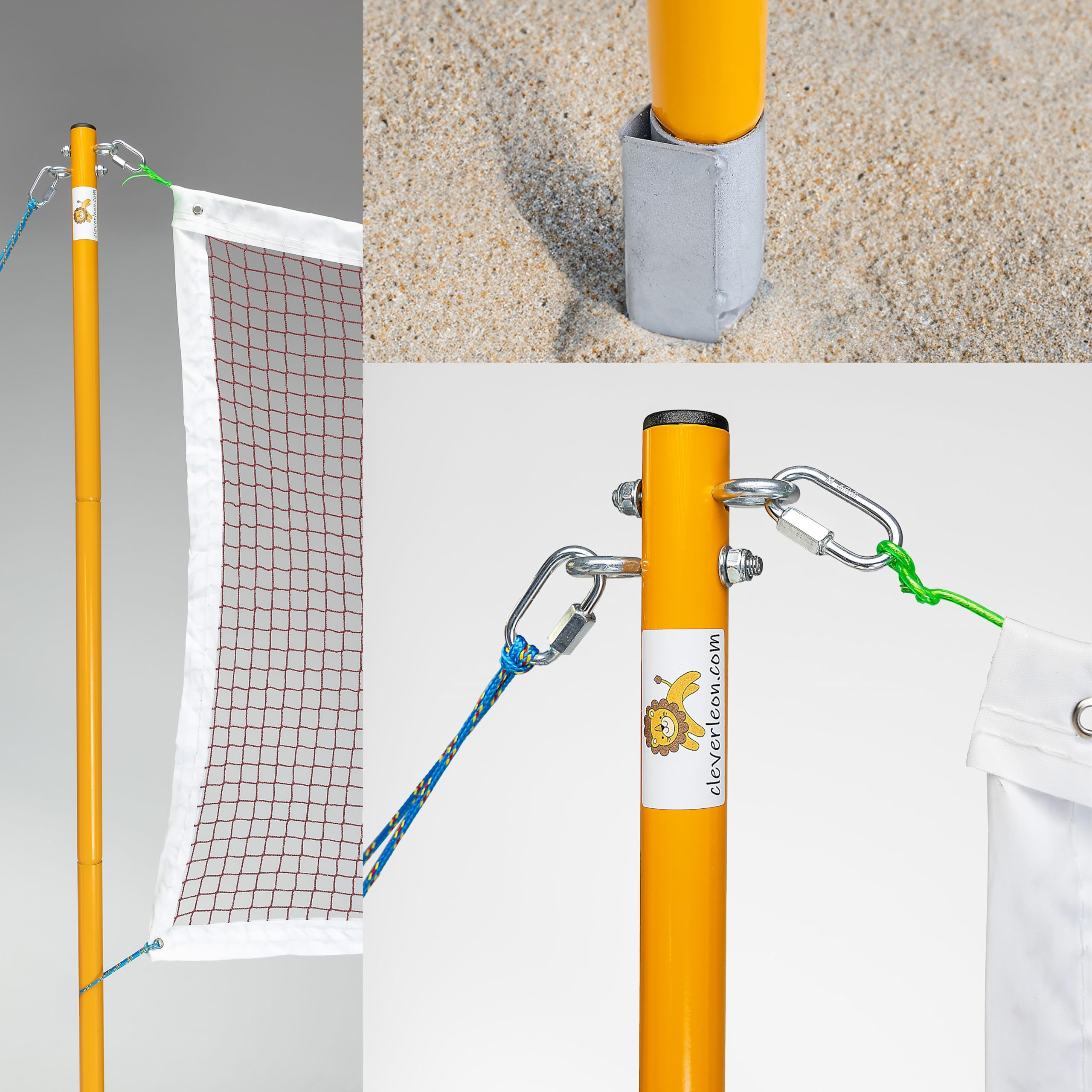 Volleyballnetz mit Pfosten Set Faltbar Outdoor 6,5 m