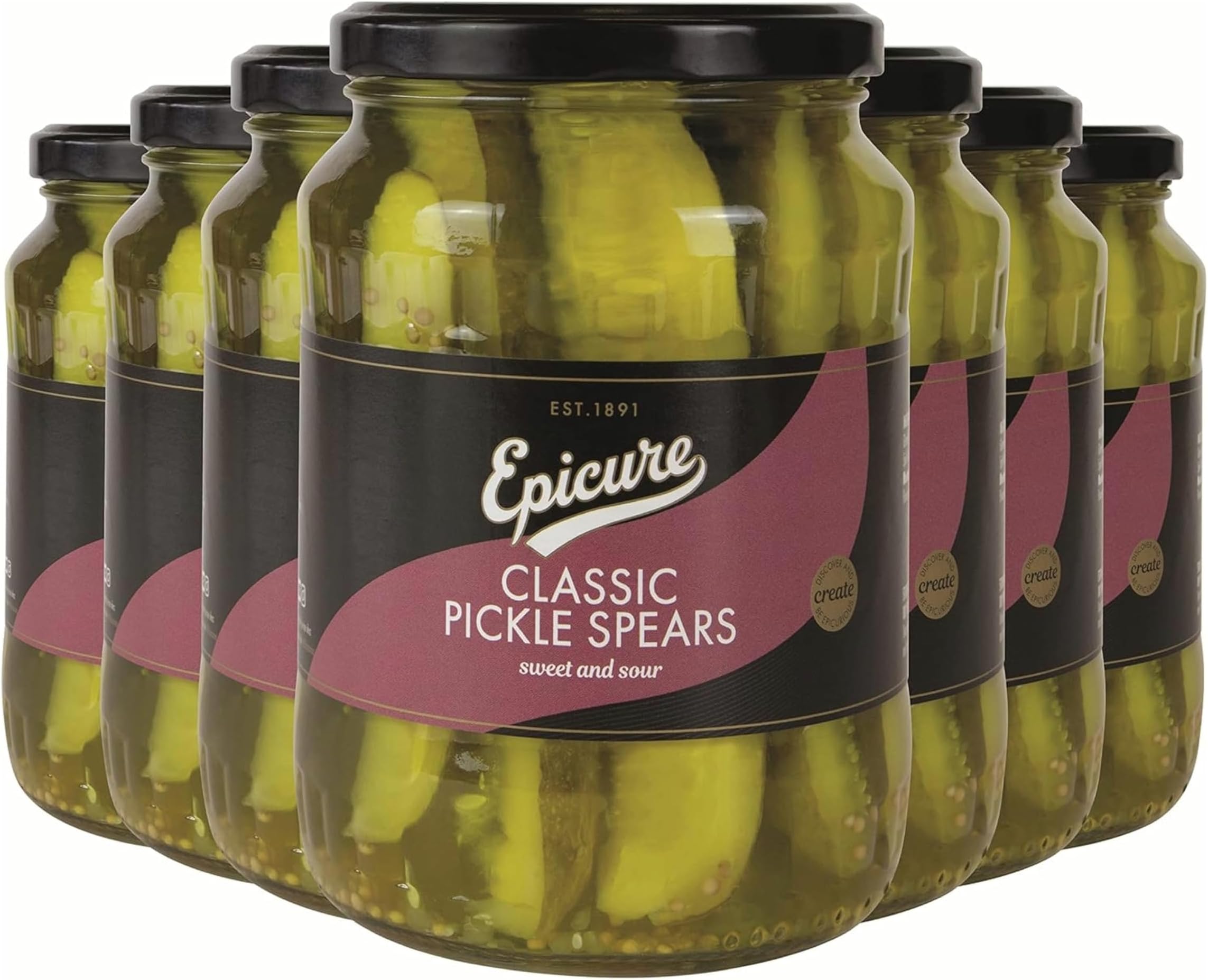 Epicure Classic Pickle Spears, Sweet & Sour Flavours, 670 g (Pack of 6)