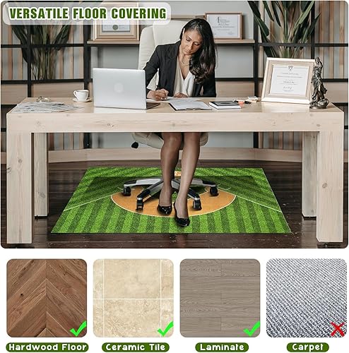 Miniatura 2 de Gaming Chair Mat for Hardwood Floor 36"X 48" Office Rugs for Baseball Game Rolling Mats for Chair Gamer Computer Desk Chair Non-Slip Protector Mats