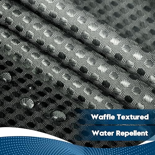 Miniatura 5 de AmazerBath Juego de cortina de ducha blanca y negra con ganchos, cortina de ducha de punto gofre, cortina de ducha de tela en blanco y negro, tela