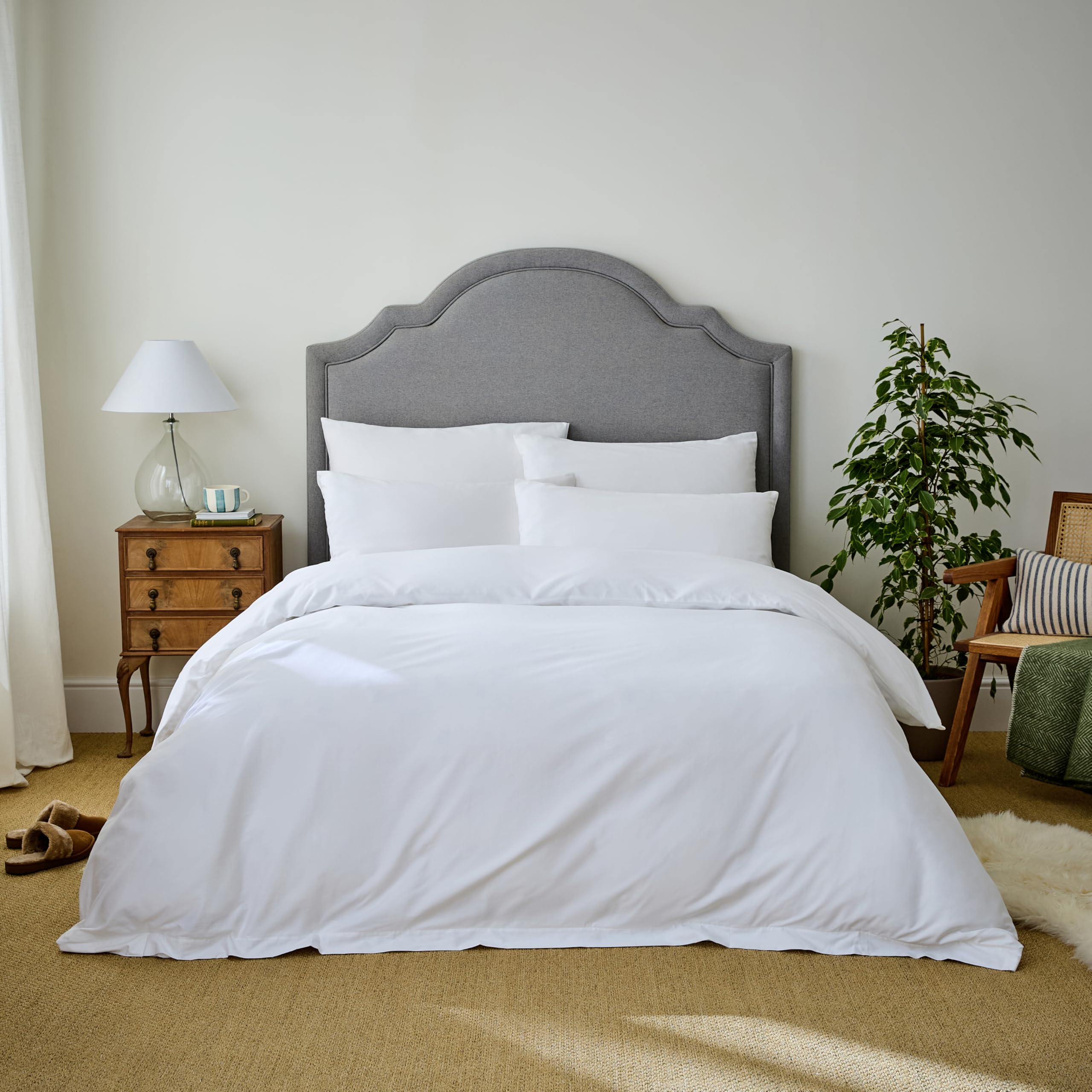 Dip & Doze Luxury 100% Organic Cotton Original Duvet Cover | Plastic Free Sustainable Eco Friendly Bedding | Luxurious Hotel Quality | Cool And Crisp Percale Finish | White - Single