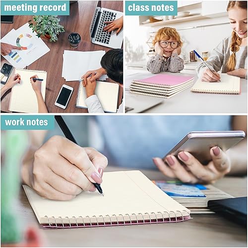 Miniatura 6 de Maitys 12 piezas de 8.5 x 11 pulgadas, libro de esteno en espiral, papel blanco con rayas universitarias, 70 hojasbloc, cubiertas de colores pastel