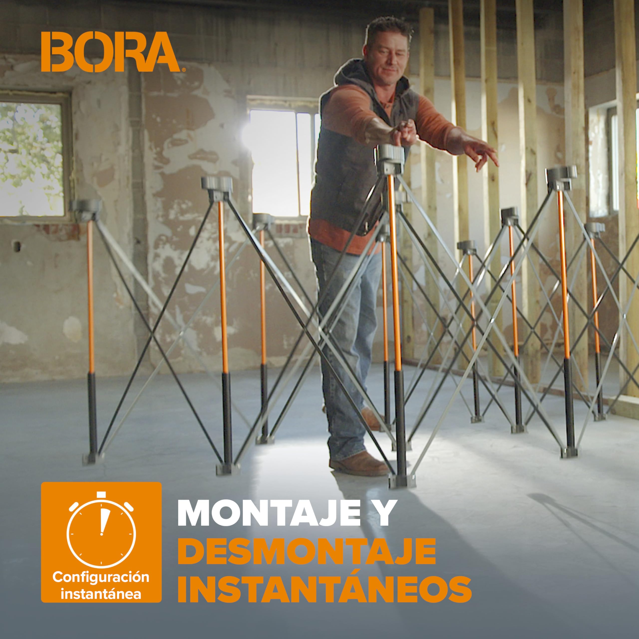 Bora Centipede CK9S Banco de Trabajo Plegable 4x4 ft | Caballete Plegable Portátil, Mesa Taller Resistente hasta 1588 kg