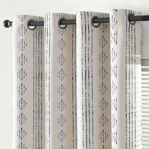 Miniatura 8 de Vangao Cortinas opacas bohemias de 63 pulgadas de largo para dormitorio, sala de estar, estampado geométrico, oscurecimiento de la habitación, con