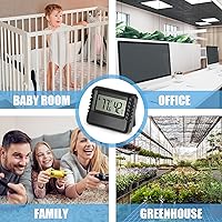Vista 7 de Medidor digital de temperatura y humedad, medidor de habitación, mini termómetro higrómetro con sensor de humedad de temperatura precisa