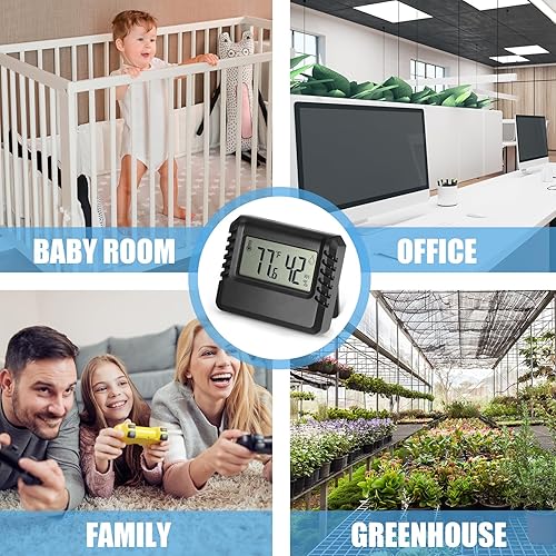 Miniatura 7 de Medidor digital de temperatura y humedad, medidor de habitación, mini termómetro higrómetro con sensor de humedad de temperatura precisa para