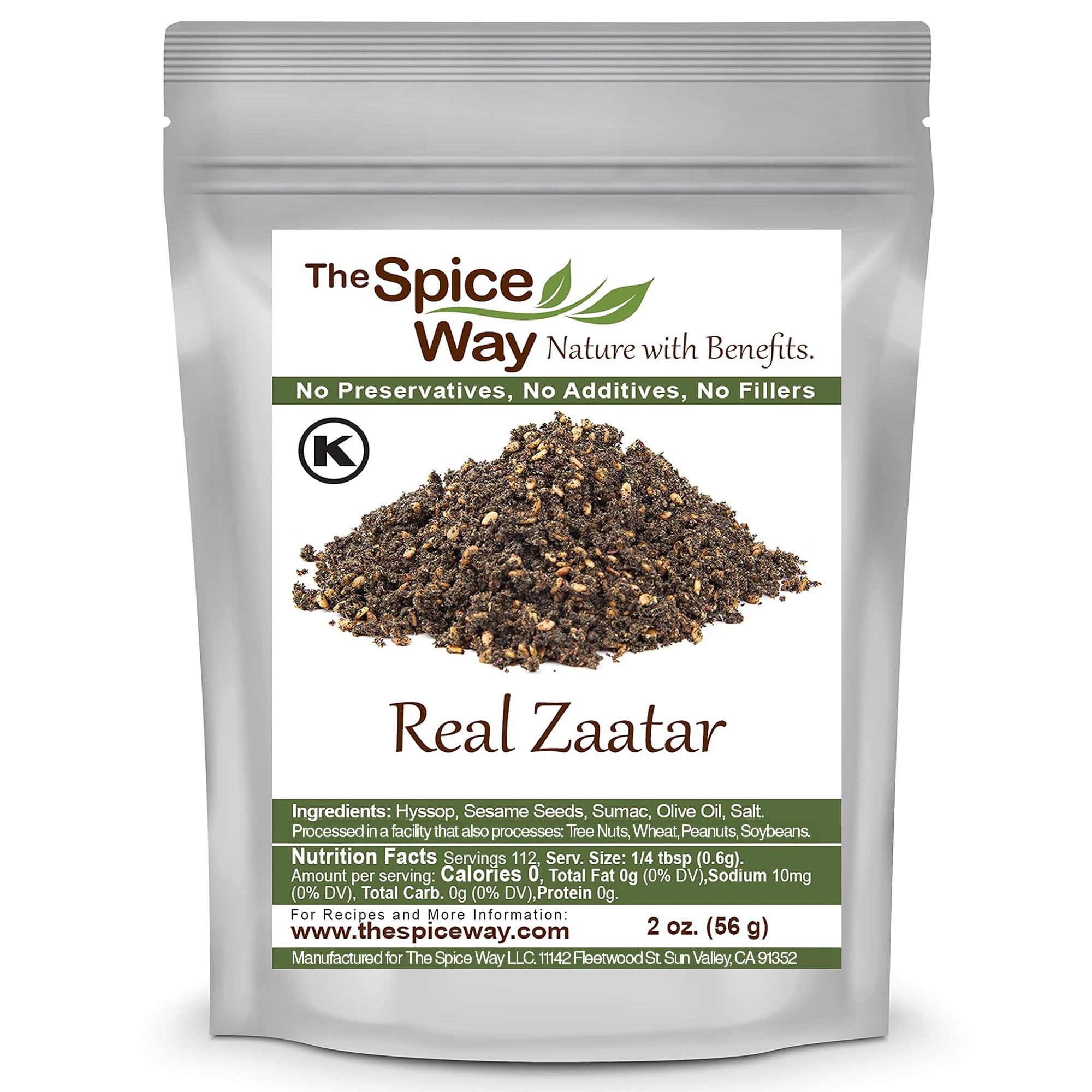 The Spice Way - Real Zaatar with Hyssop spice blend | 2 oz | (No Thyme that is used as an hyssop substitute). With sumac. No Additives, No Perservatives, (Za'atar/zatar/zahtar/zahatar/za atar)