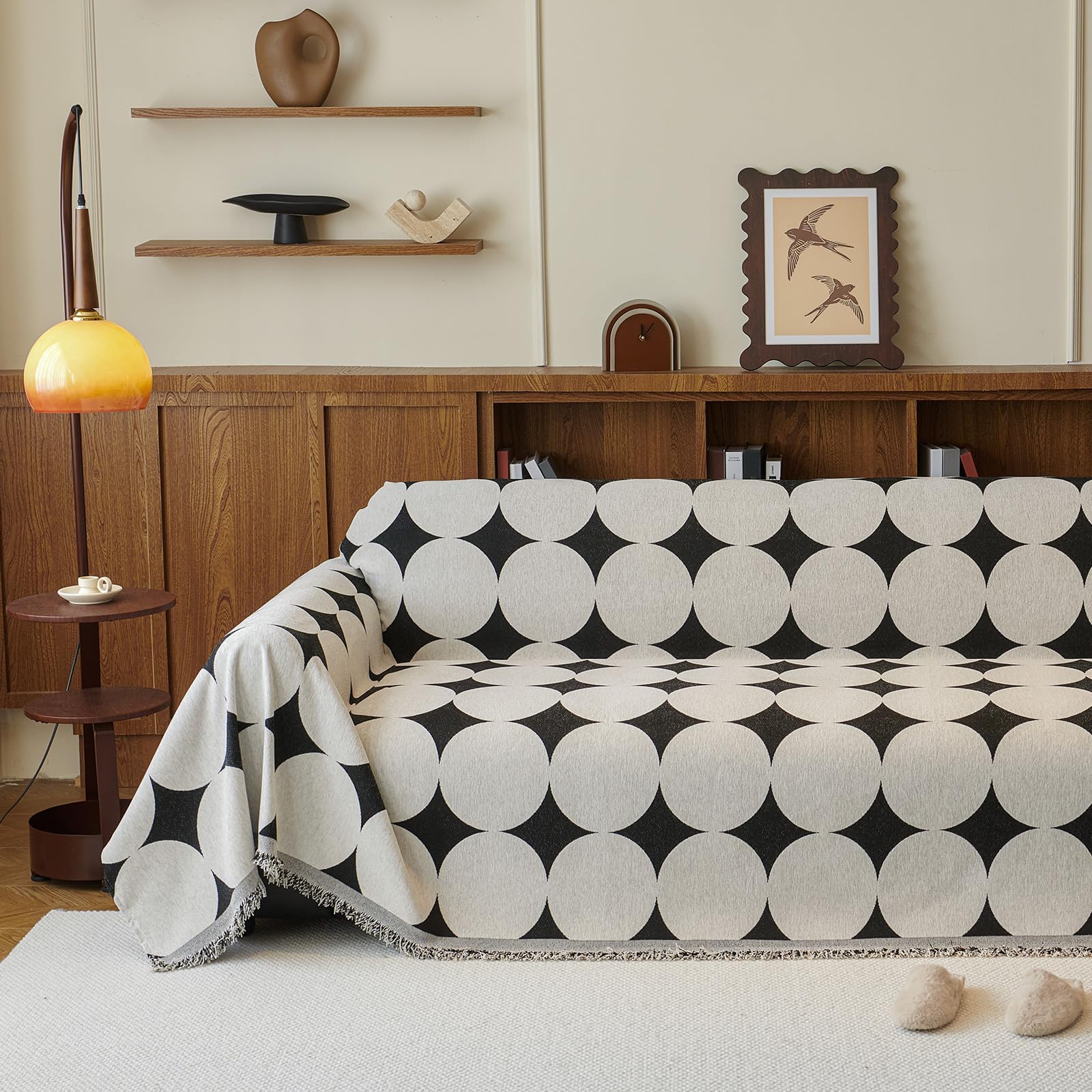 Jet de canapé chenille double face pour sublimer vos soirées cocooning au salon blanc 180x340