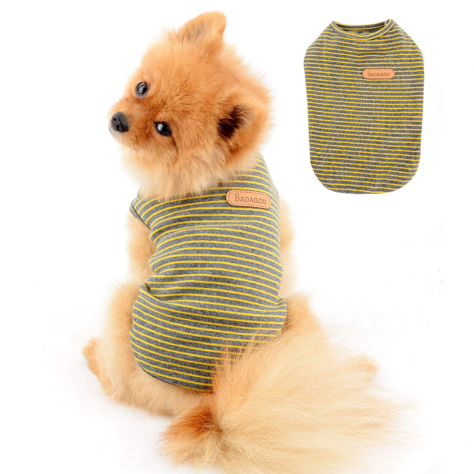 PAIDEFUL Camisa británica para perros pequeños, chaleco de rayas para gatos, camiseta de algodón suave para niño, camiseta de verano, cachorros, Chihuahua, Yorkie, ropa sin mangas