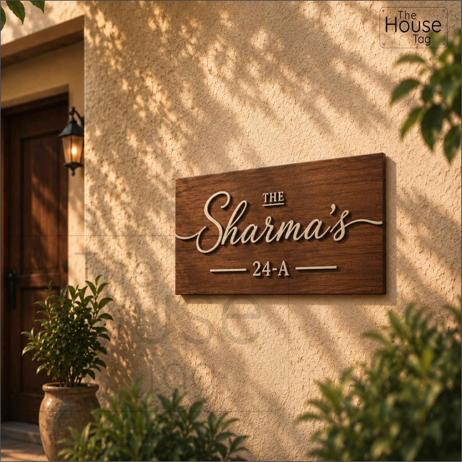 Personalized Wooden Name Plate – Custom Home Door Sign with 3D Acrylic Letters, Weather-Resistant Layer| customised name plate for home (14x6 Inch) with Screws-image-37