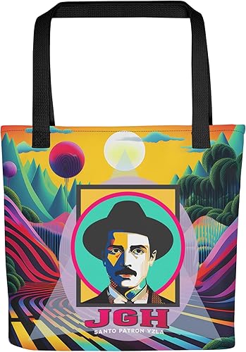 Venezuela Bolso Tote Bag Reutilizable Bolsa de Compras con Diseño Doctor José Gregorio Hernández, Blanco