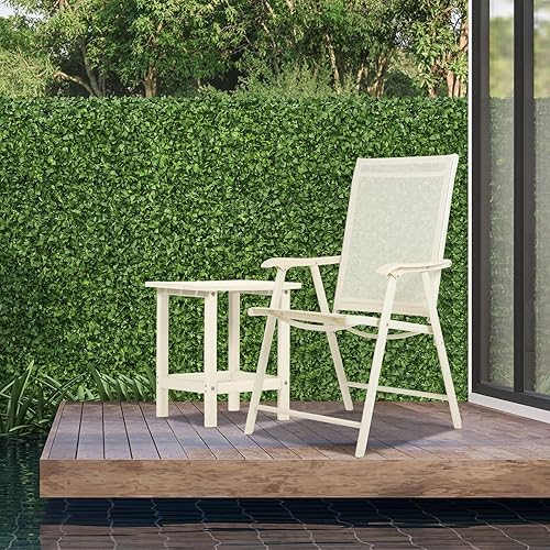 Miniatura 7 de BPS Sillas plegables para patio, paquete de 4 sillas de comedor portátiles de textileno para exteriores, para campamento, playa, jardín, piscina,