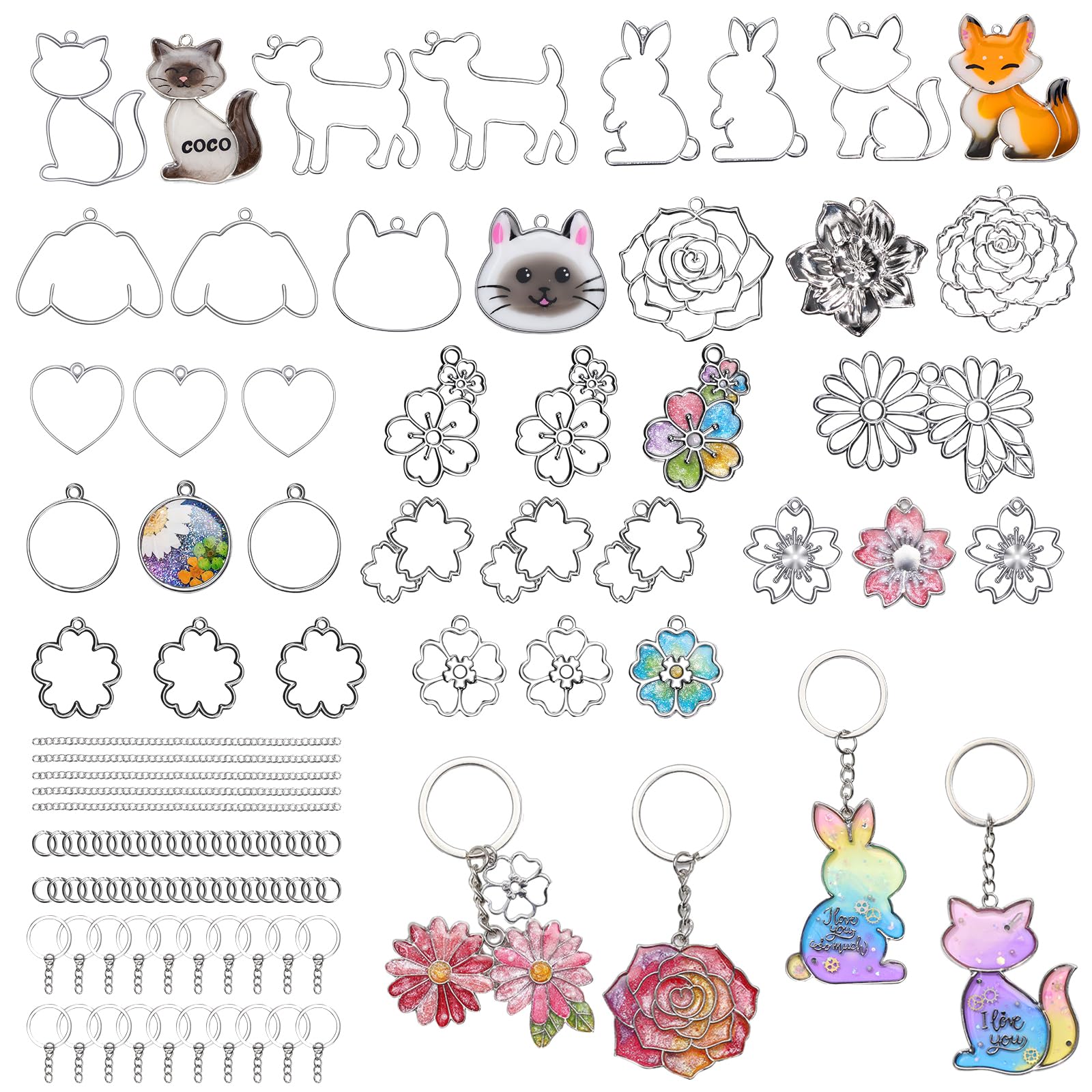 Resin Keychain Molds - 37 Pcs for Beginners -1