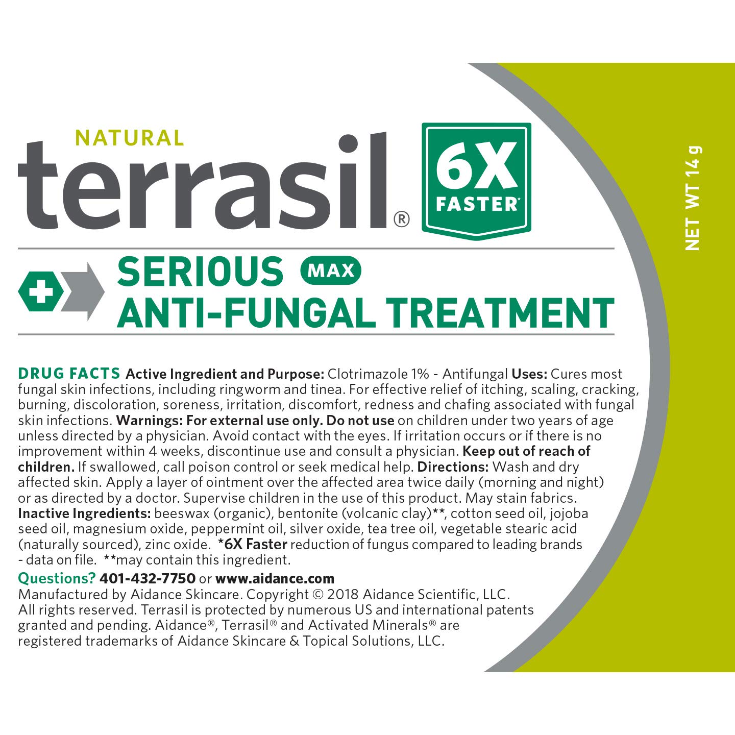 Terrasil Antifungal Treatment Max 14gm 6X Faster Healing, Natural Soothing Clotrimazole OTC