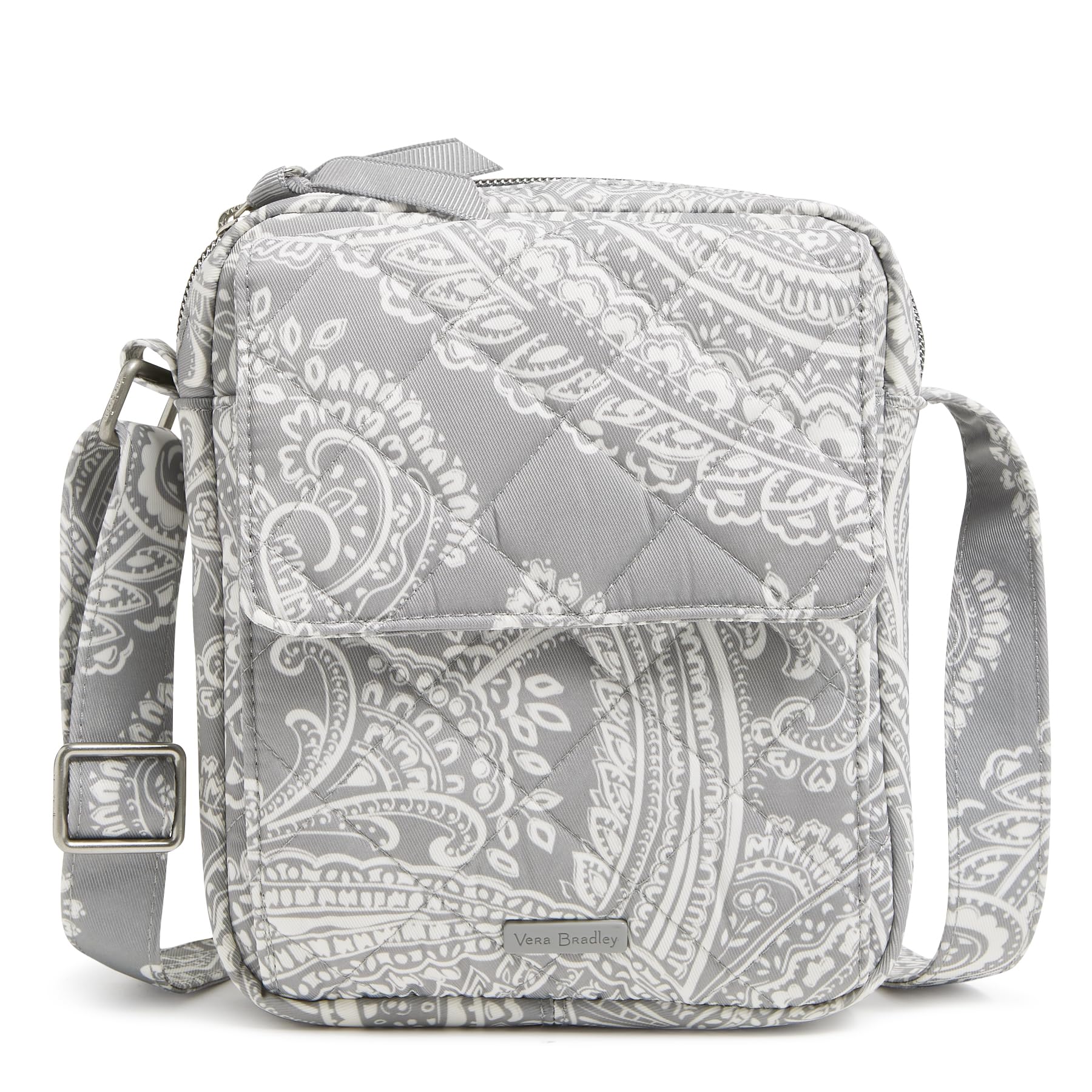 Vera Bradley Women's Performance Twill Small Crossbody Purse, Cloud Gray Paisley, One Size