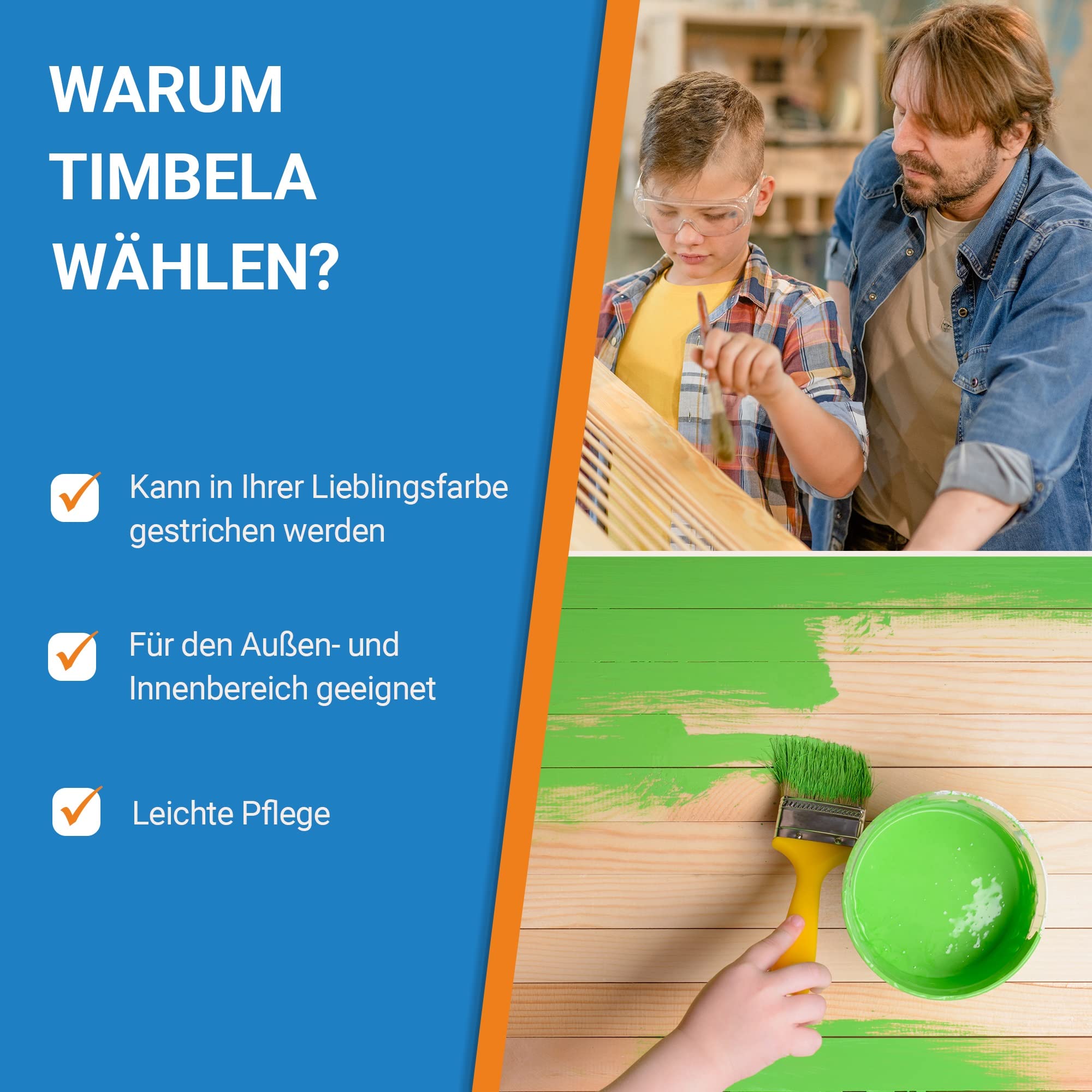 TIMBELA Holzkiste Mit Deckel - Holz Spielzeugkiste Mit Deckel - Aufbewahrungsbox Garten 80 x 50 x H47 cm – Spielzeug Truhe mit Deckel für Innen und Außen Verwendbar M034-1