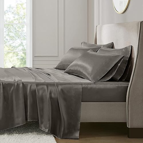 Miniatura 4 de Rayon Derived from Bamboo King Sheet Set, Bedding Sheet Set, 4 Pcs King Bedding Set, Silky Soft, Breathable Sheets (King, Charcoal Grey)