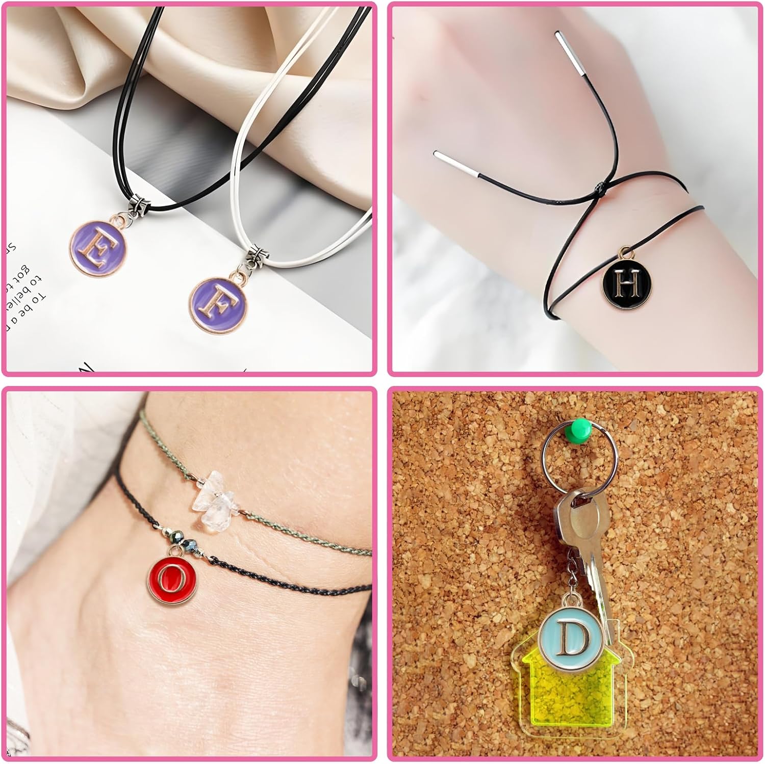 104 Pcs A-Z Letter Charms Set, Double-Sided Alphabet Charms for Jewelry Making, Keychain Accessories and DIY Crafts - Image 5