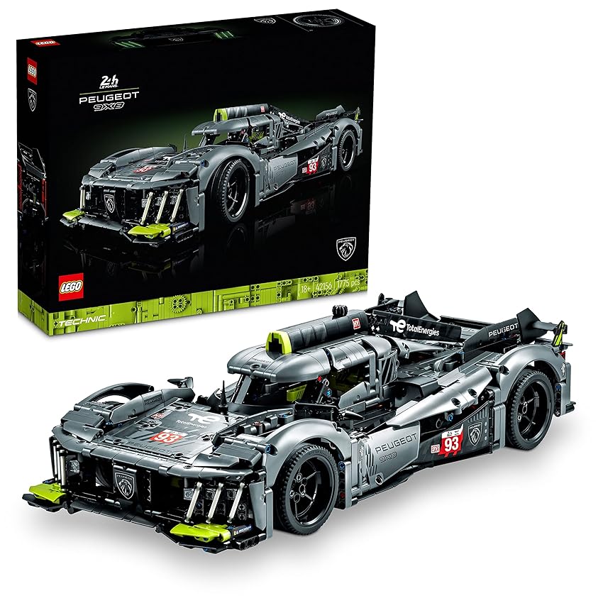 Immagine del prodotto LEGO 42156 Technic PEUGEOT 9X8 24H Le Mans Hybrid Hypercar, Iconico Modellino di Auto da Corsa per Adulti da Costruire, Idea Regalo Natale Uomo o Donna, Set Automobilistico da Collezione in Scala 1:10