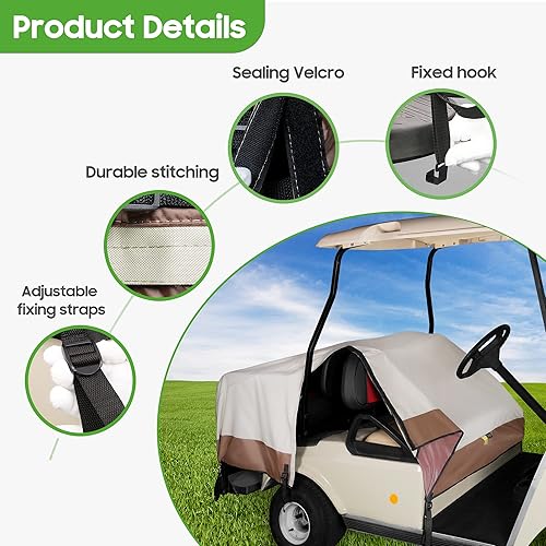 Miniatura 5 de 10L0L Funda protectora impermeable para asiento de carrito de golf para 4 pasajeros EZGO Club Car Yamaha, una gran cubierta para mantener los