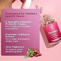 Vista 3 de VeeFresh VeeBiotics - Probióticos de arándano para mujeres, 60 cápsulas de probióticos para mujer con prebióticos y extracto de arándano