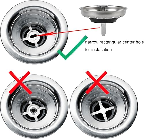 Miniatura 3 de Tapón de drenaje para fregadero de cocina, 2 unidades, repuesto para drenaje de cocina de 3-12 pulgadas, colador de drenaje de fregadero de cocina,