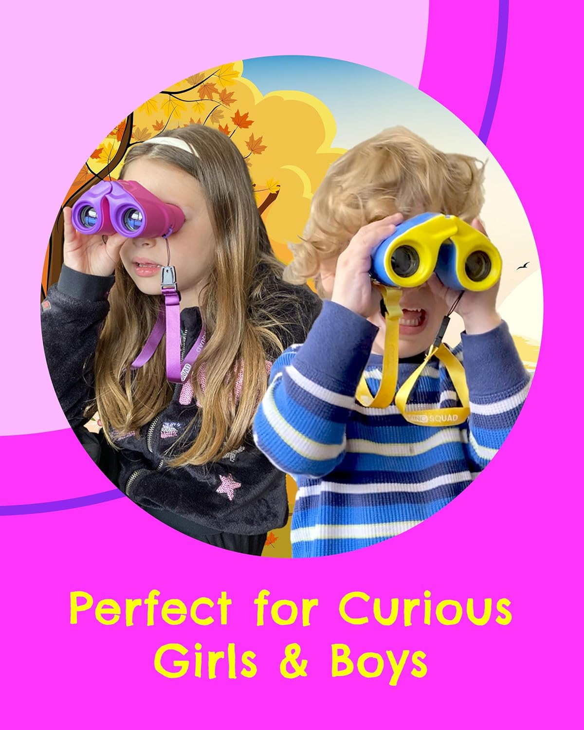 Kids Binoculars 8x21 Focus-Free Pink – Shockproof Outdoor Adventure Gear for Girls & Boys Ages 3-12 – No-Adjustment Point & Look Design, Real 8X Magnification STEM Toy for Bird Watching, Hiking - Image 7